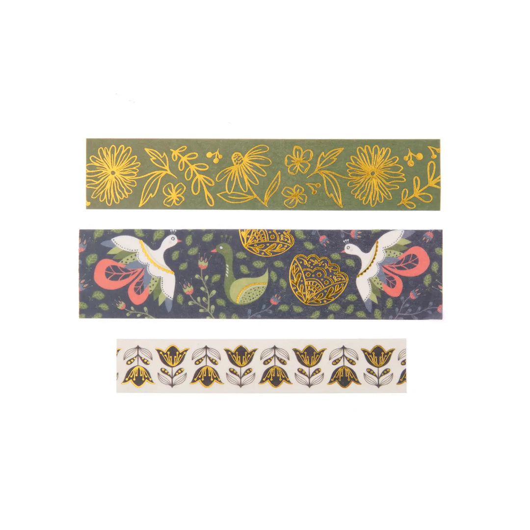 Washi Tape Set of 3 - Blooming Birds