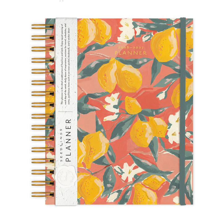 Lemon Drops Seedlings 17-Month Hardcover Spiral Planner (Aug 2026 - Dec 2027)