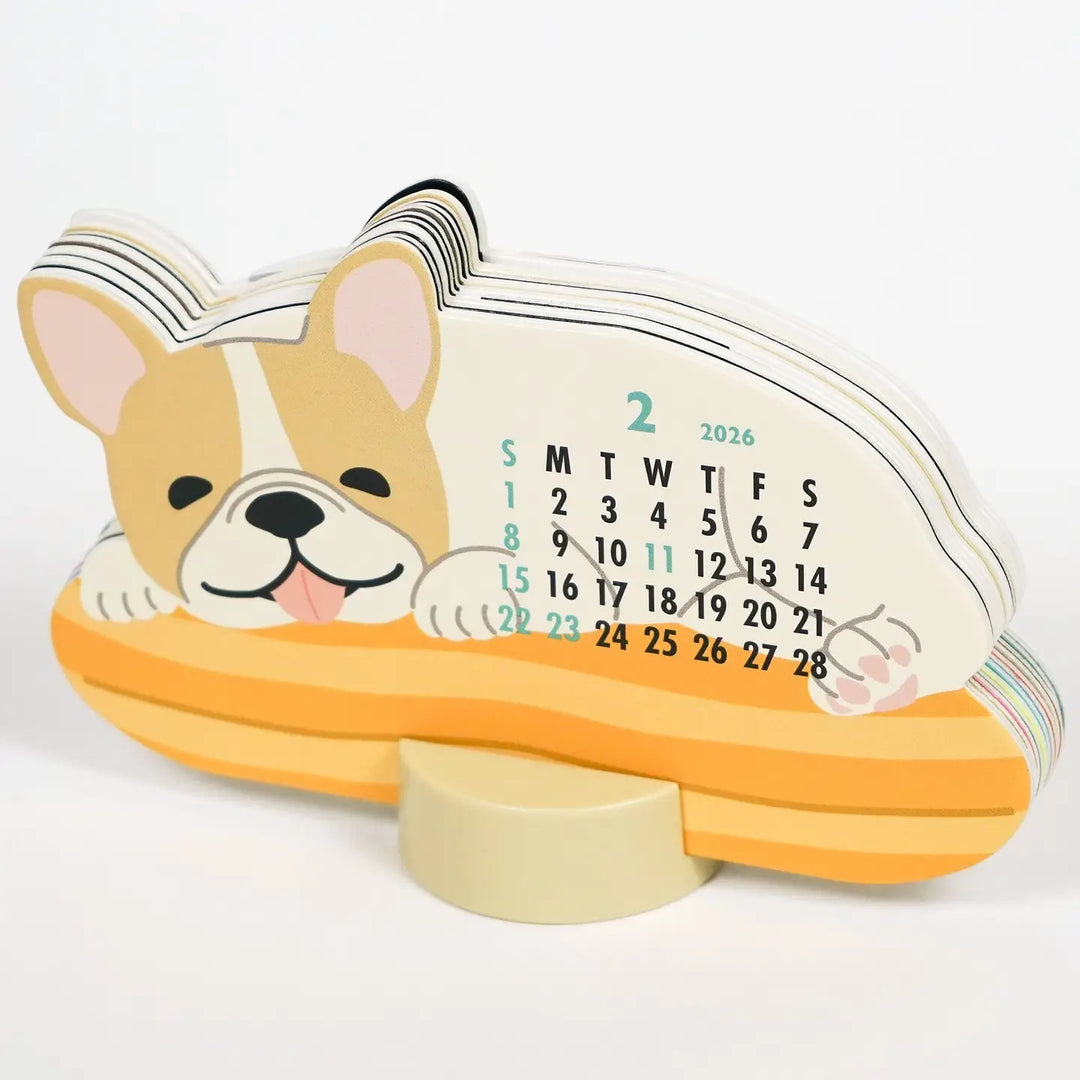 Die-Cut French Bulldog Calendar 2026