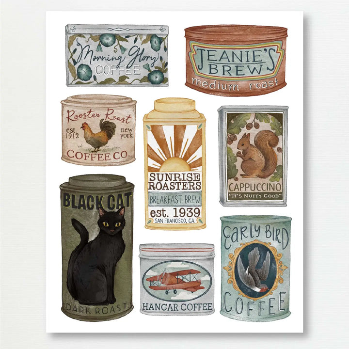 Coffee Tins Art Print