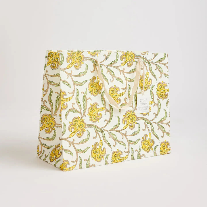 Hand Block Printed Gift Bags - Iris Glitz Sunshine