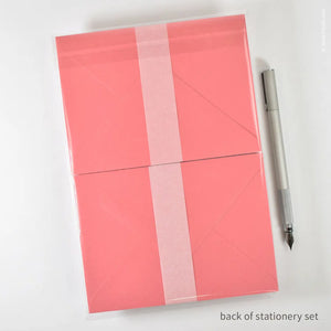 Vintage Pink Rose Stationery Set