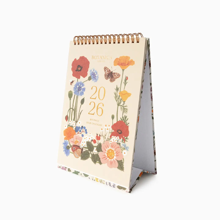 Botanical Art Desk Calendar 2026