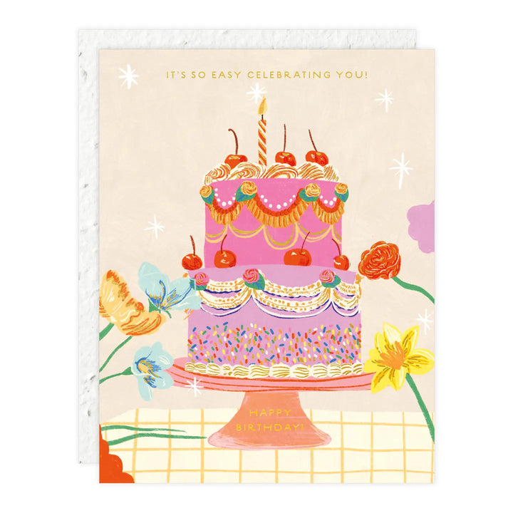 Cherry Cake Birthday Card