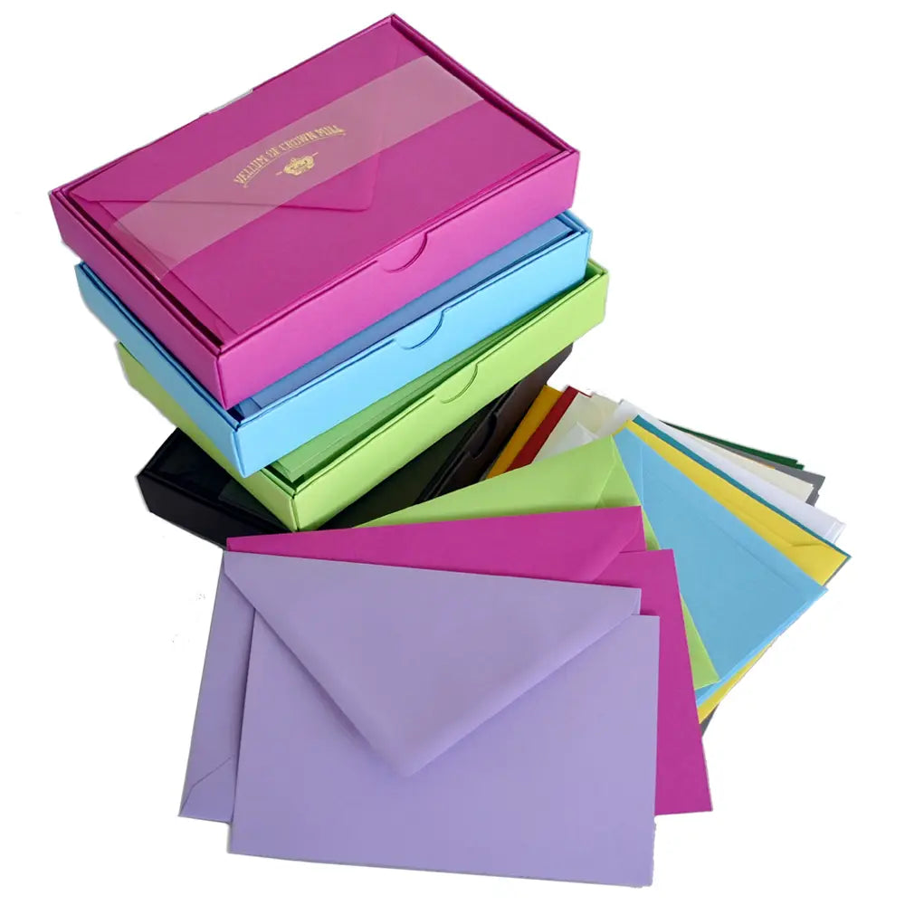 Original Crown Mill Color Vellum Note Card Box (4.5