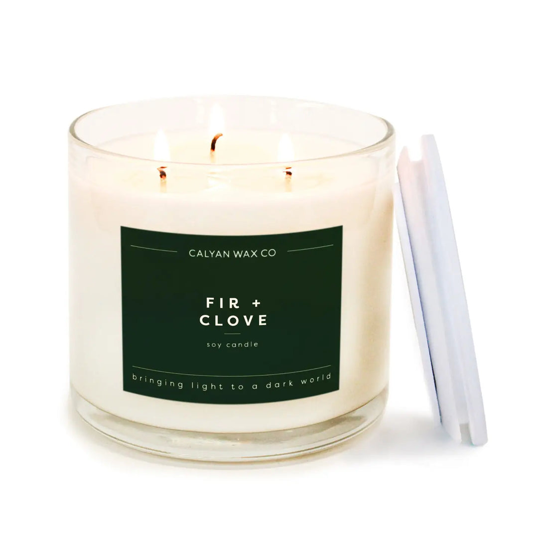 Fir + Clove - Clear Glass Tumbler Soy Candle