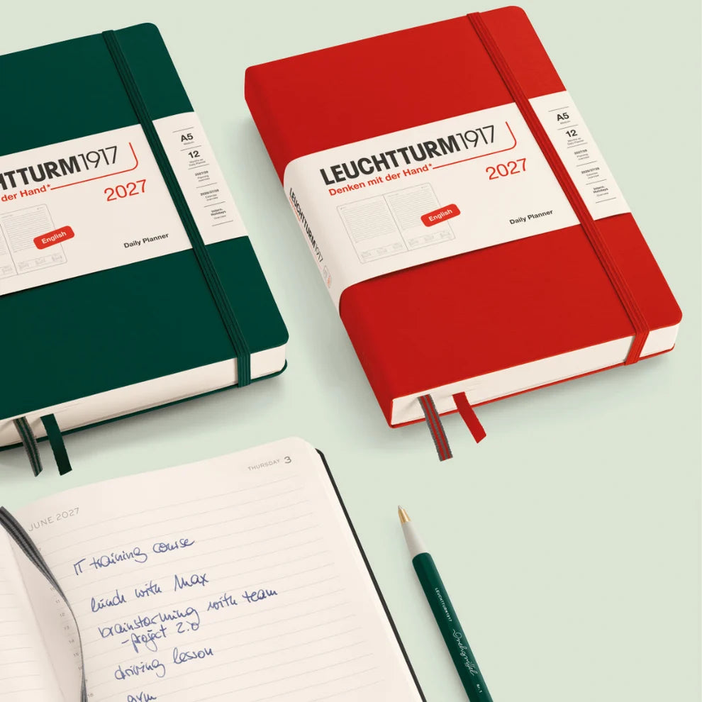 Leuchtturm Daily Planner - A5 Hardcover, Ruled (Jan-Dec 2027)