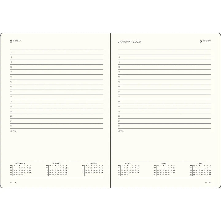 Leuchtturm Daily Planner - A5 Hardcover, Ruled (Jan-Dec 2027)