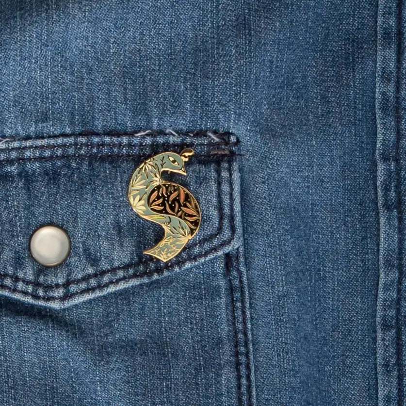 Floral Bird Hard Enamel Pin – Hitchcock Paper Co.