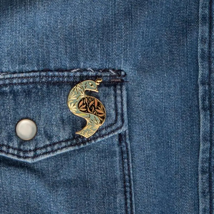 Floral Bird Hard Enamel Pin