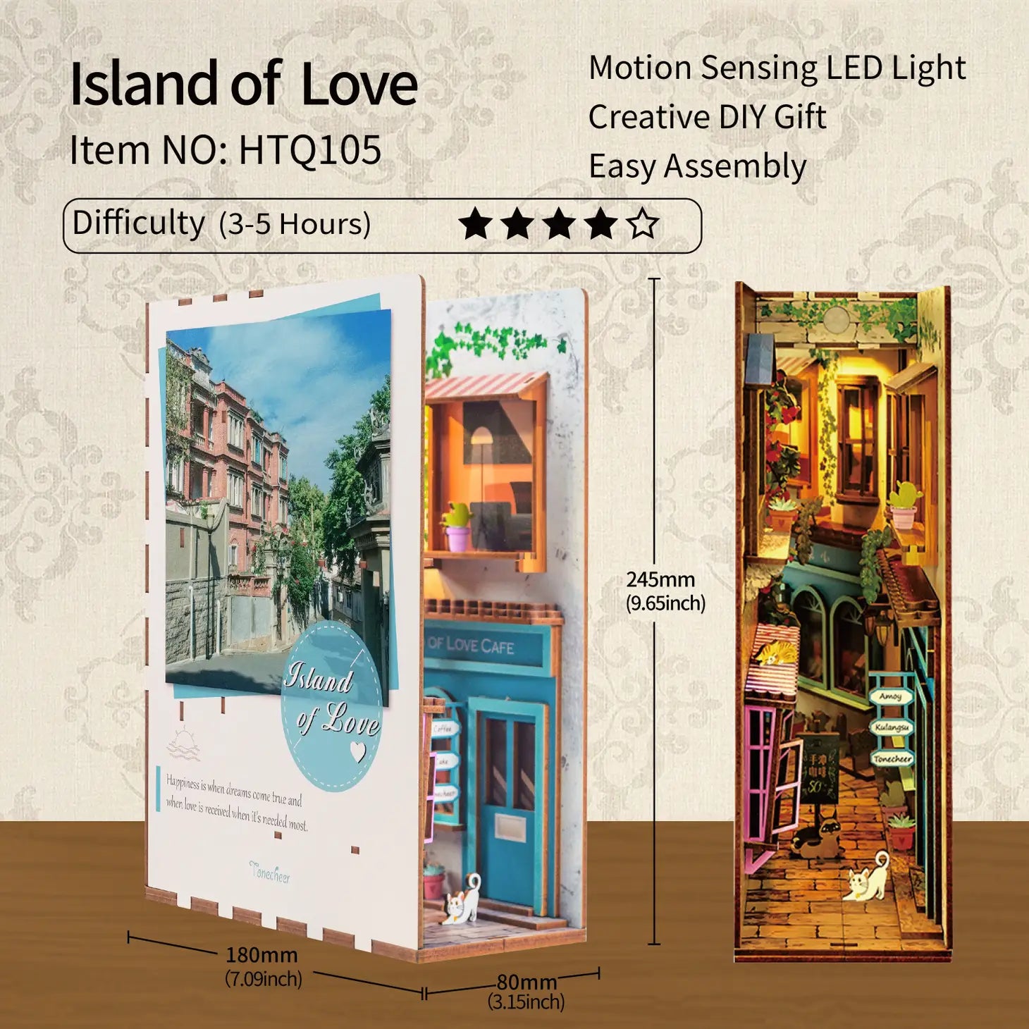 DIY Miniature House Book Nook Kit: Island of Love