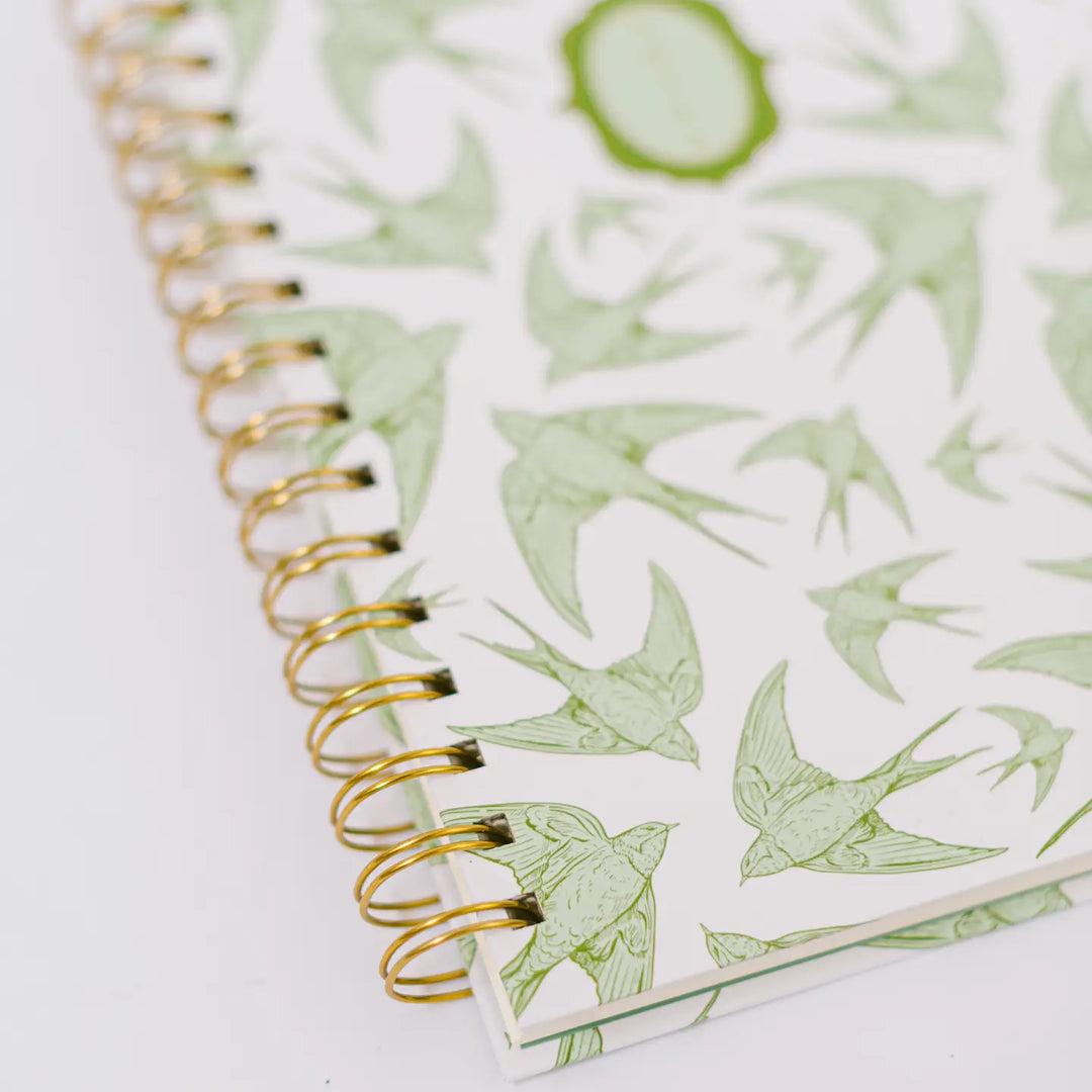 Green Swallows Spiral Notebook