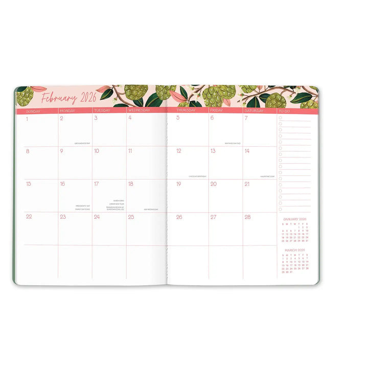 Fruit & Flora Just Right Monthly Planner (Aug 2025 - Dec 2026)
