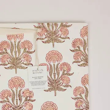 Hand Block Printed Gift Bags - Aurora Terracotta