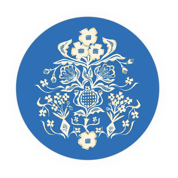 Blue Flower Bouquet Seedlings Coaster