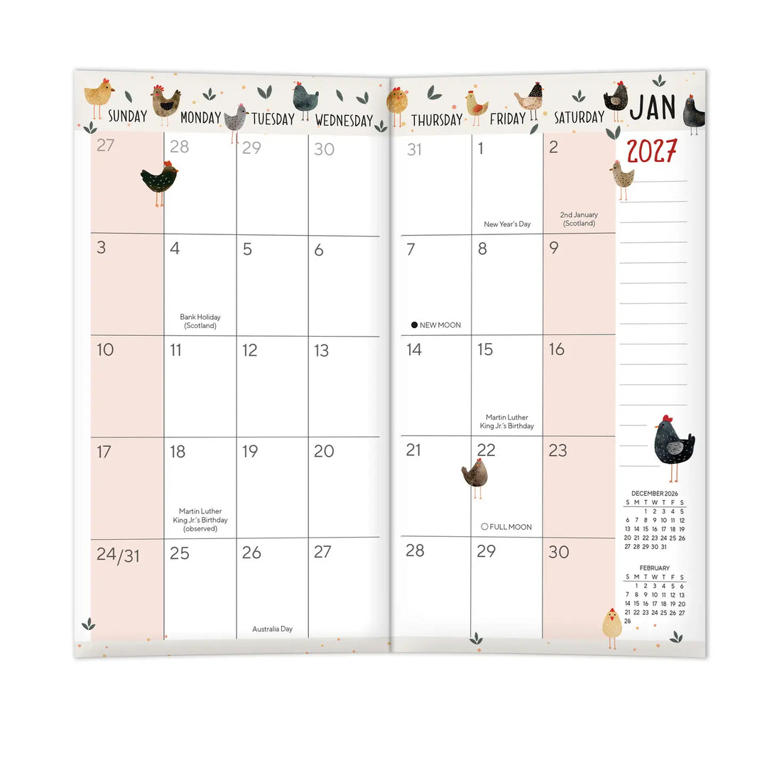 Happy Hens 2027 Two-Year-Plus Pocket Planner
