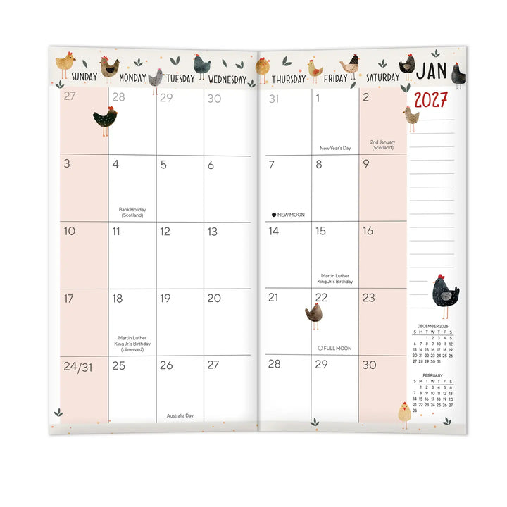 Happy Hens 2027 Two-Year-Plus Pocket Planner