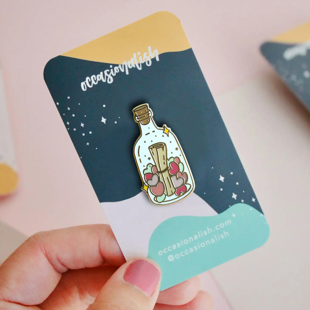 Message in a Bottle Enamel Pin