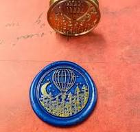 Wax Seal Stamp - Hot air ballon and crescent moon
