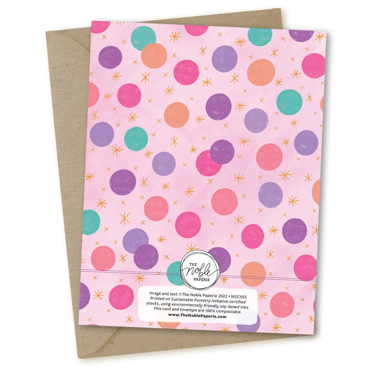 Purple Block Lettering Birthday Card