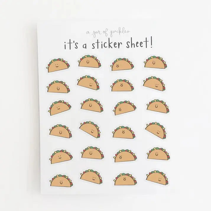 Mini Taco Clear Sticker Sheet