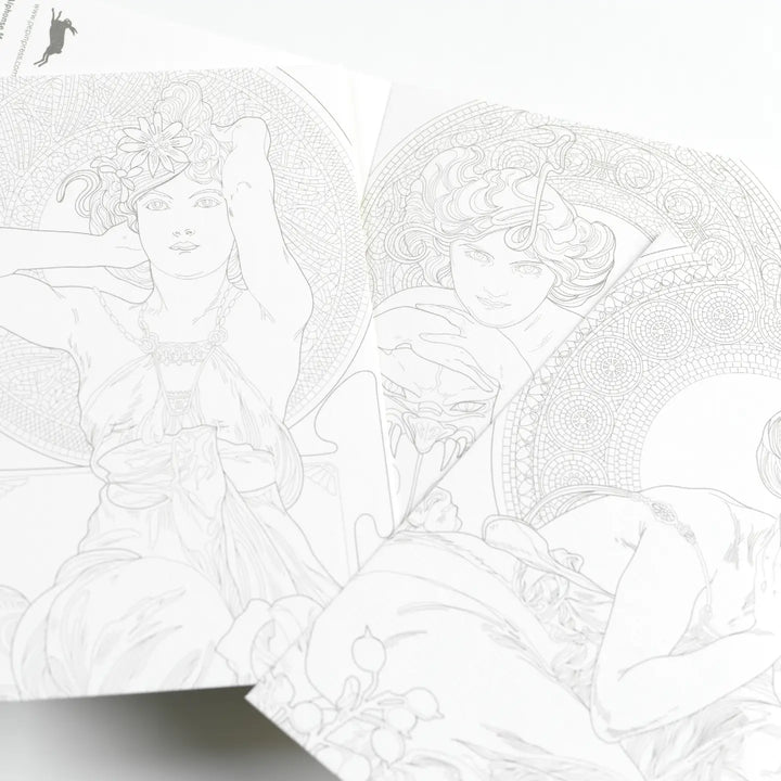 Alphonse Mucha Watercolour Postcard Book