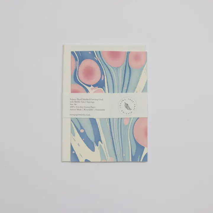 Hand Marbled Greeting Card - Cosmos Hydrangea