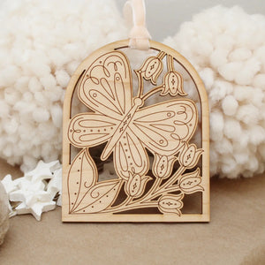 Butterfly Wooden Arch Ornament