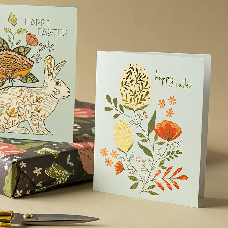 Easter Elegance Floral Spring Greeting Card