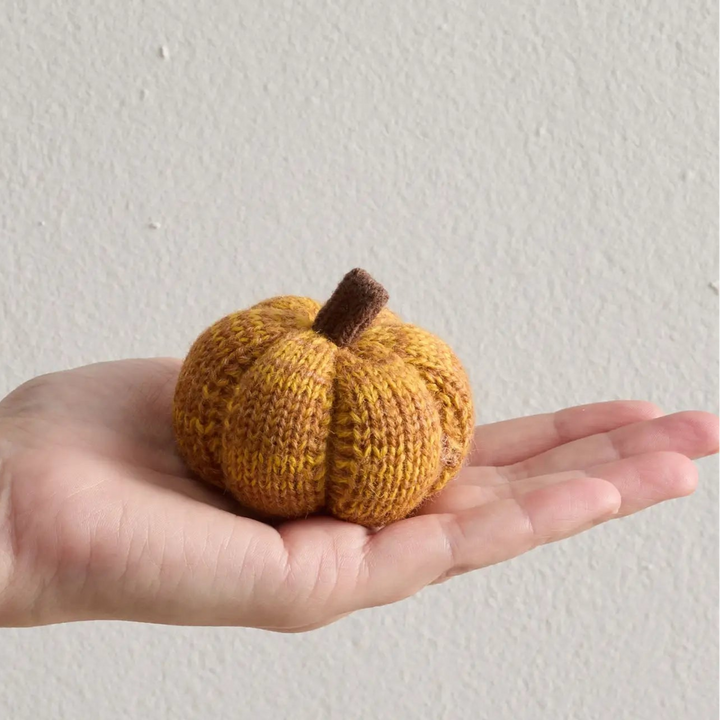 Variegated Yarn Knit Pumpkin - 2.5 inches