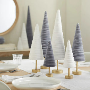 Handmade Pedestal Velvet Trees (Set of 3)