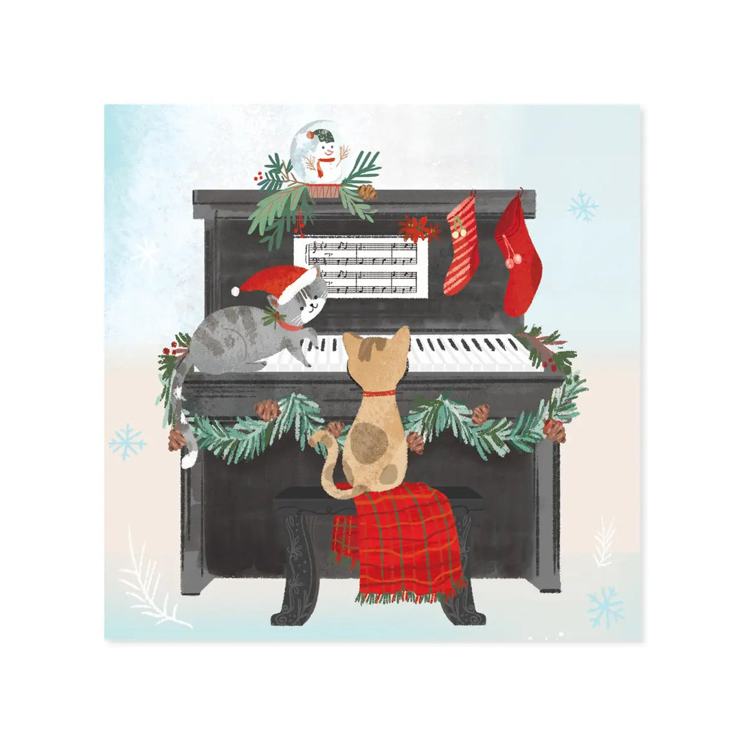Piano Cats Christmas Treasures Pop-up Card