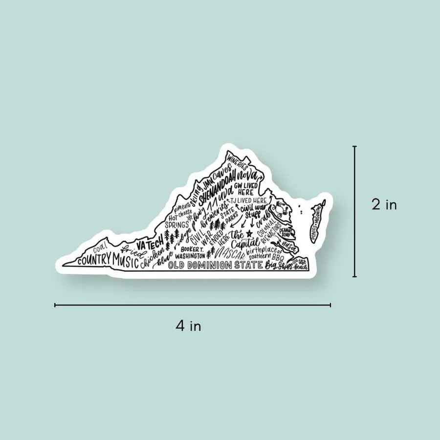 Virginia State Map Sticker