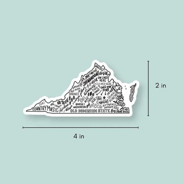 Virginia State Map Sticker
