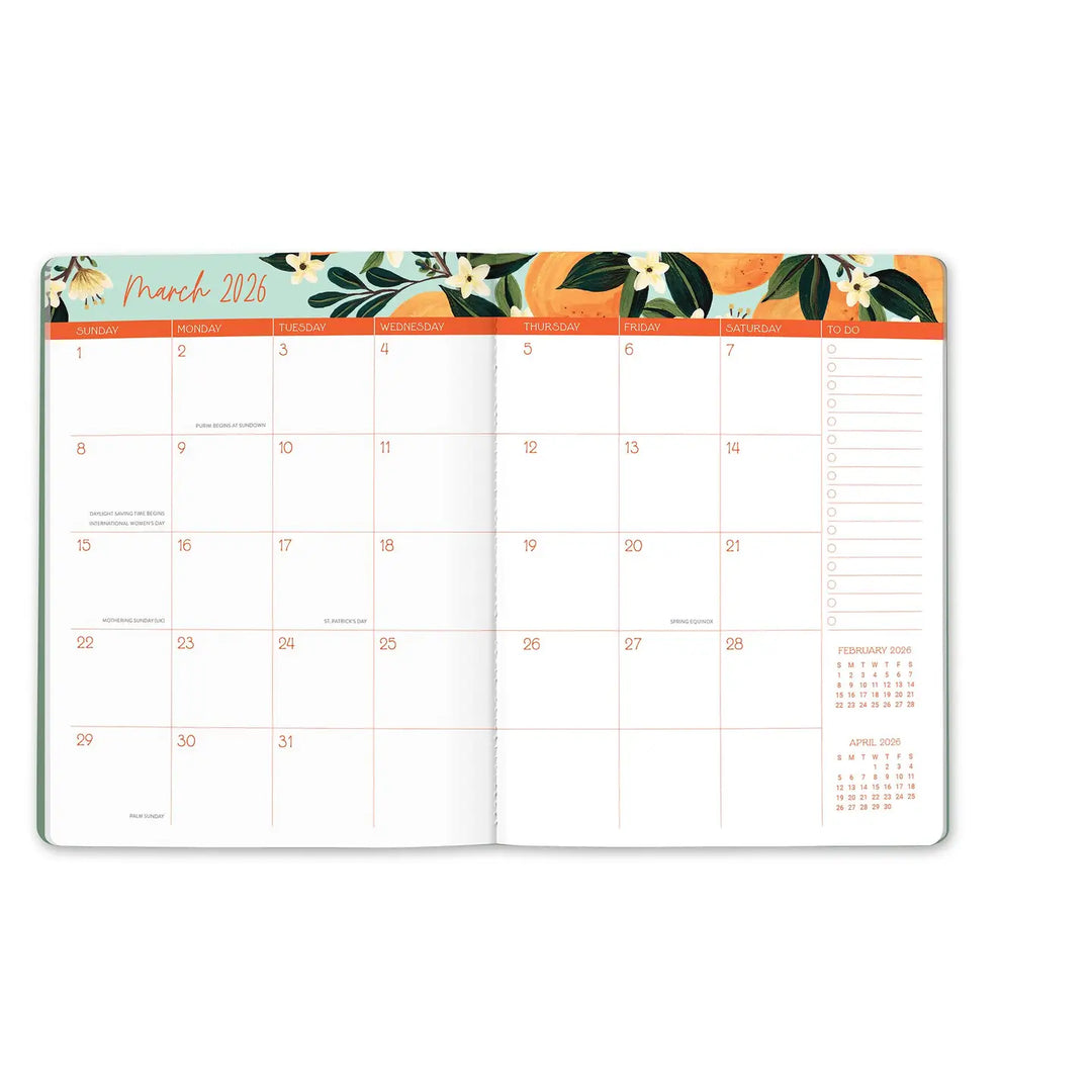 Fruit & Flora Just Right Monthly Planner (Aug 2025 - Dec 2026)