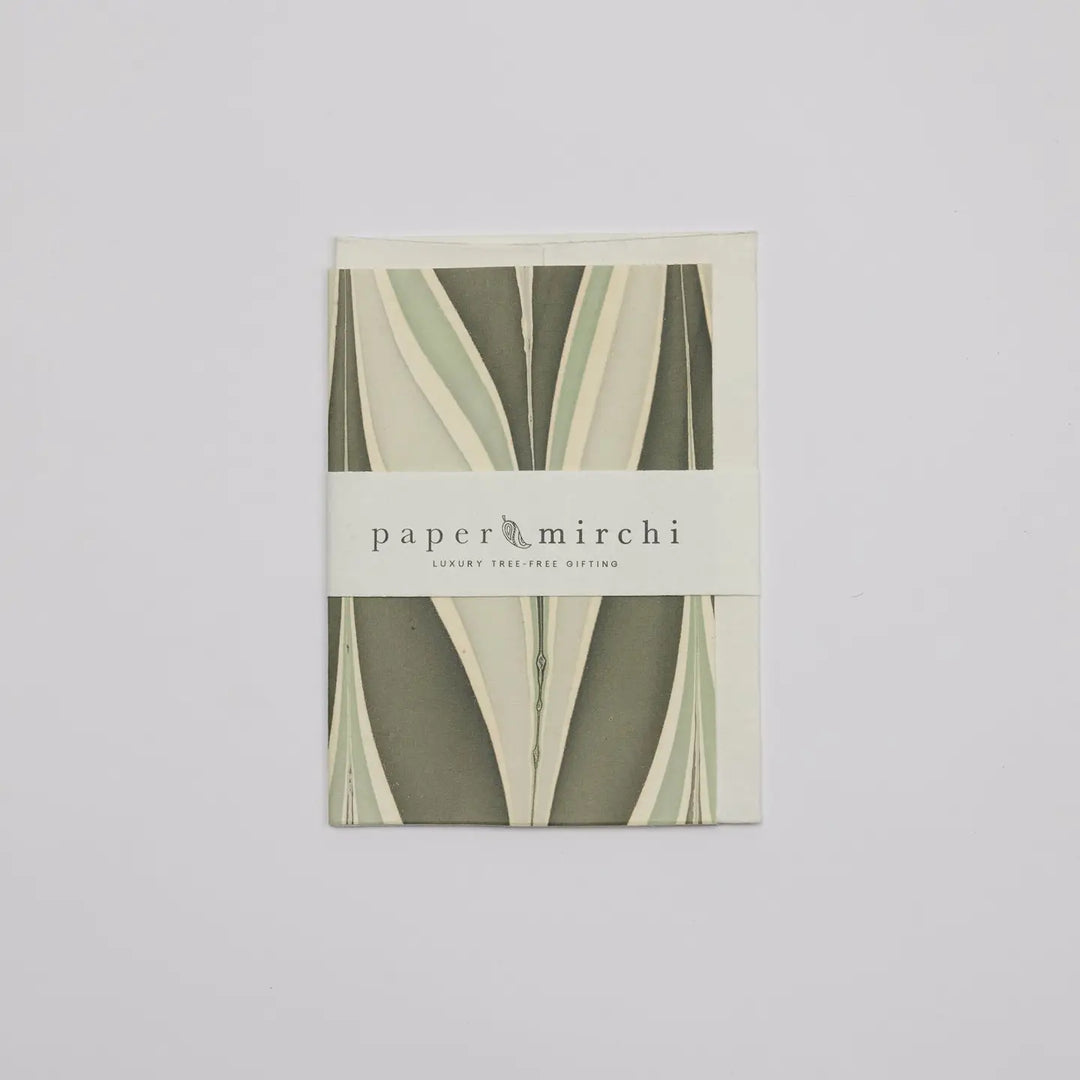 Hand Marbled Greeting Card - Candy Stripes Stormy Night