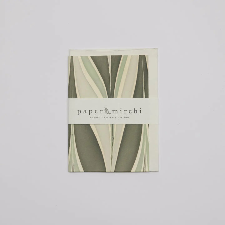 Hand Marbled Greeting Card - Candy Stripes Stormy Night
