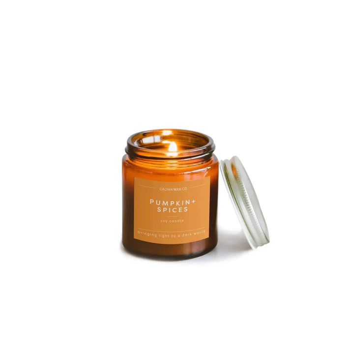 Pumpkin + Spices - Mini Amber Jar Soy Candle