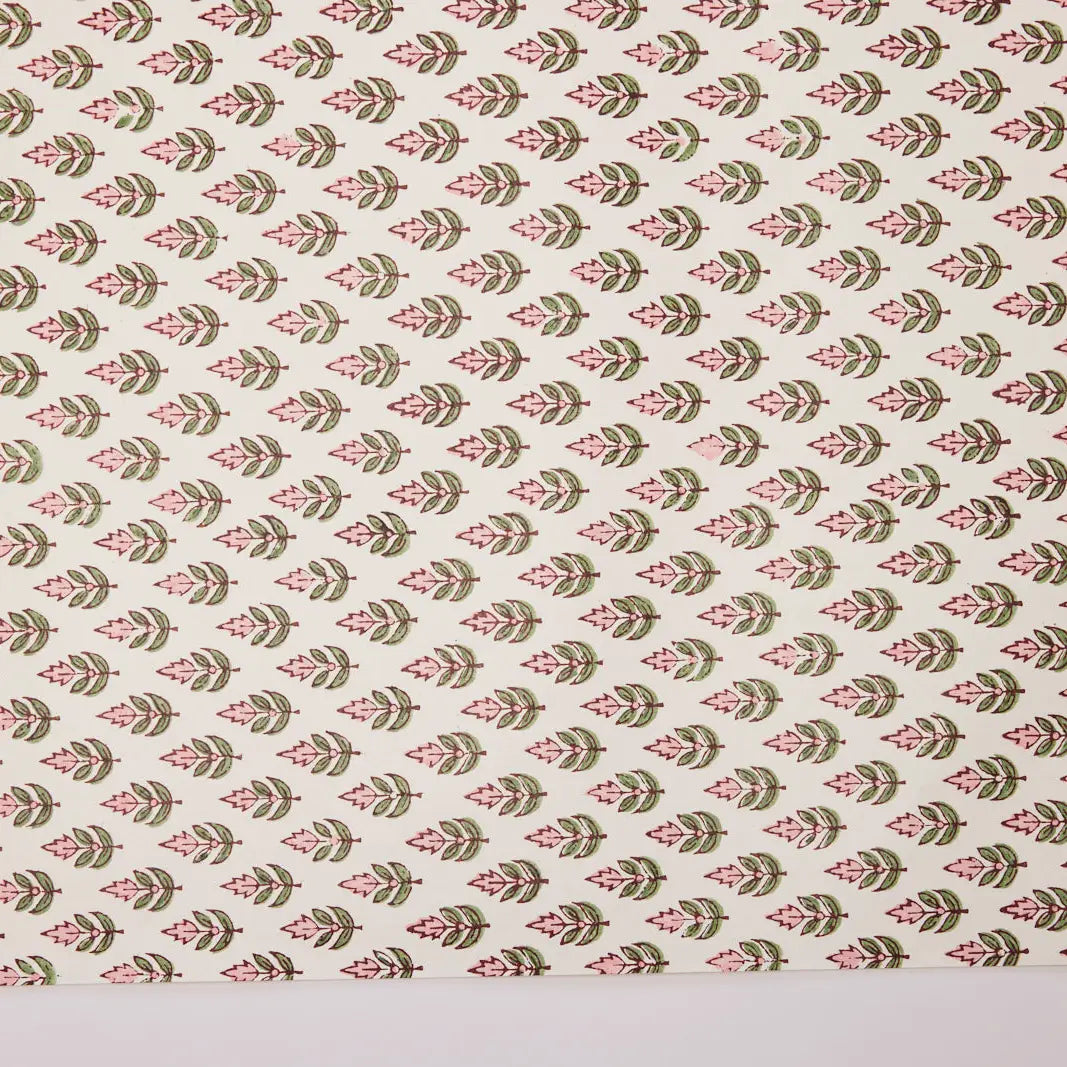 Hand Block Printed Gift Wrap Sheets - Buti Blush (Roll)