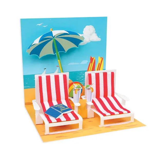 Beach Chairs Treasures Pop-up Card