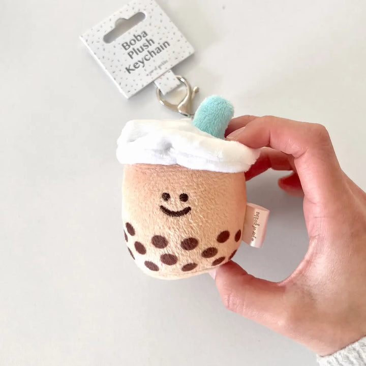 Mini Boba Milk Tea Bag Charm Plushie Keychain