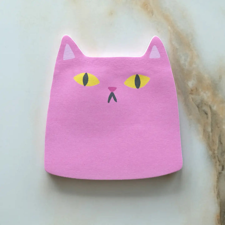 Pink Cat Die-Cut Sticky Notepad