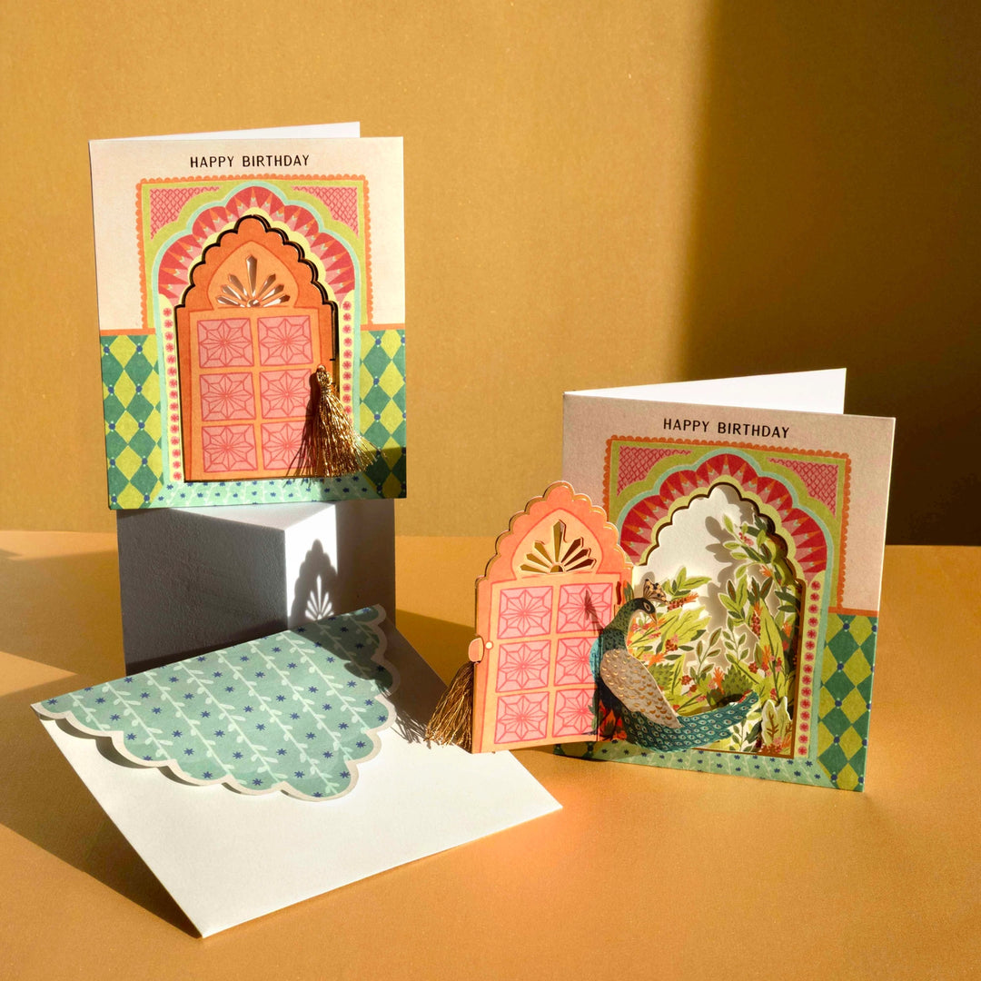 Garden Peacock Pop-up Birthday Card
