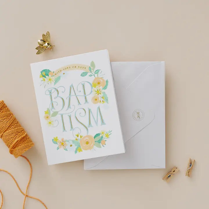 Faith in Bloom Baptism Card