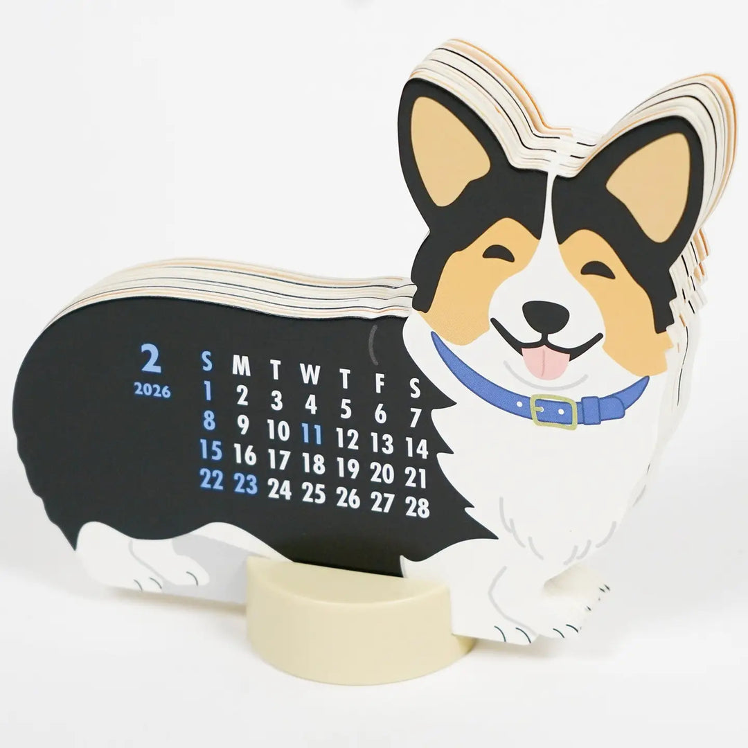 Die-Cut Welsh Gorgi Calendar 2026