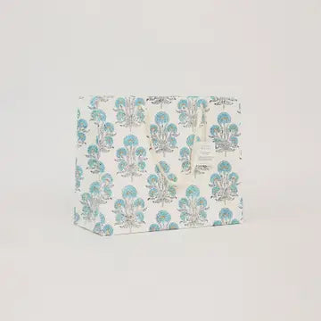Hand Block Printed Gift Bags - Aurora Blue Opal