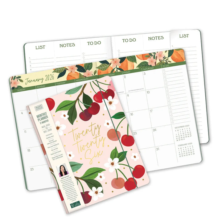 Fruit & Flora Just Right Monthly Planner (Aug 2025 - Dec 2026)
