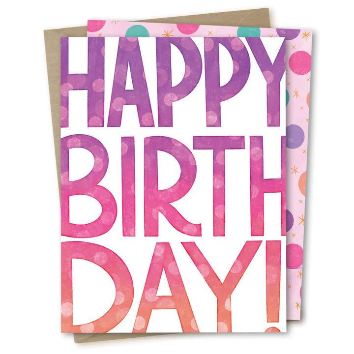 Purple Block Lettering Birthday Card
