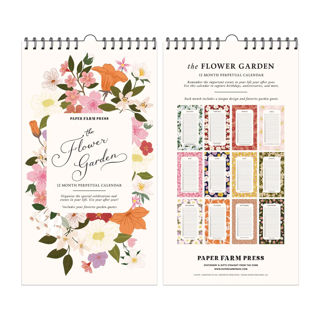The Flower Garden Celebrations 12-Month Perpetual Calendar