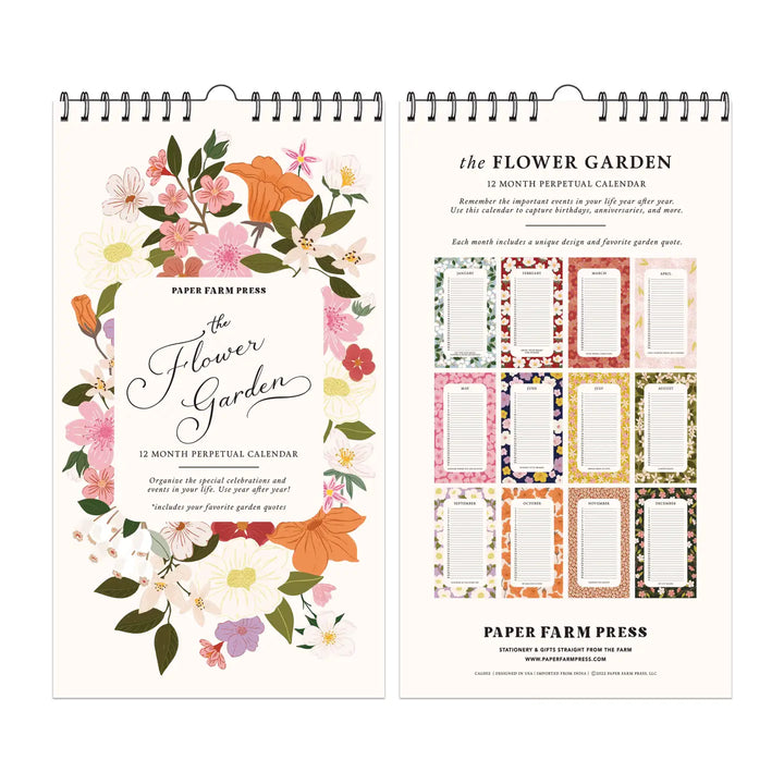 The Flower Garden Celebrations 12-Month Perpetual Calendar